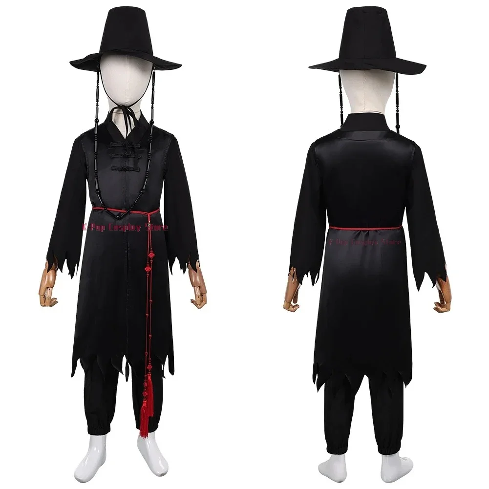 HalloweenK-POP Fantasia caçador de demônios de KPop Saja meninos Jinu Cosplay meninos chapéu roupas traje de desenho animado