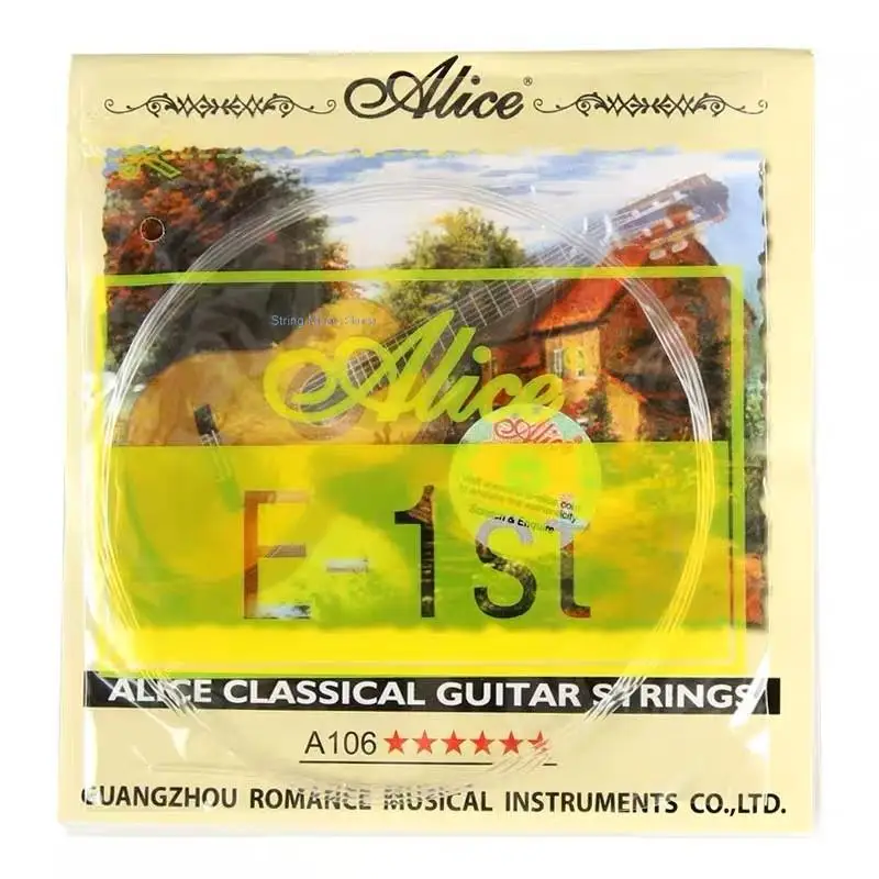 Alice AC106 Classical Nylon Guitar String Silver-Plated Copper Alloy Rope Suitable For Beginners 6-Strings For Classical Guitar