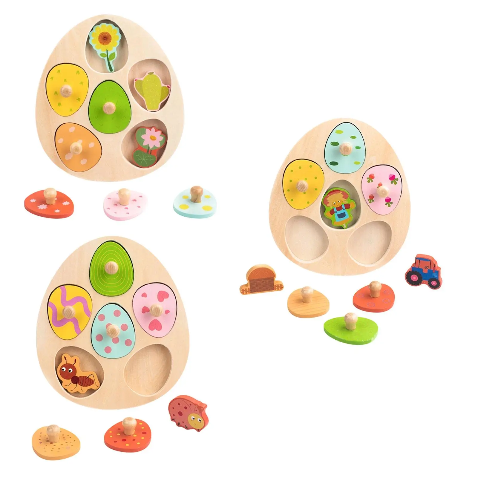 Puzzle in legno per bambini Regalo di compleanno di Pasqua Puzzle colorati per bambini