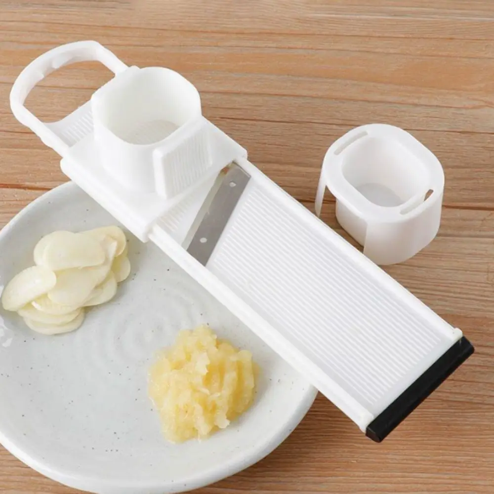 Kitchen Gadgets 2 in 1 Garlic Slicer Non-slip Base Double-Sided Use Garlic Chopper Mini Manual Vegetable Shredder Carrots