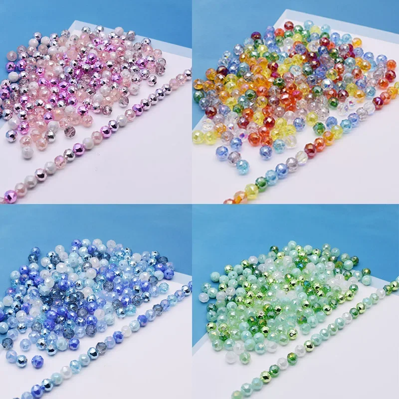 Mixed 8mm 30pcs/bag Multi Cutting Surface Flower Ball Crystal Glass Beads Faceted Round Ball Loose Beads For Jewelry Making DIY