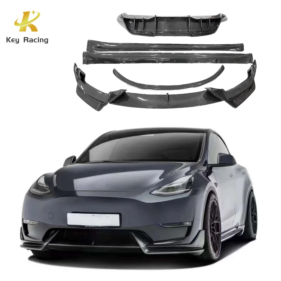 

Carbon Fiber AD Style Front Lip Rear Diffuser Side Skirts Rear Spoiler Bodykit For Tesla Model Y