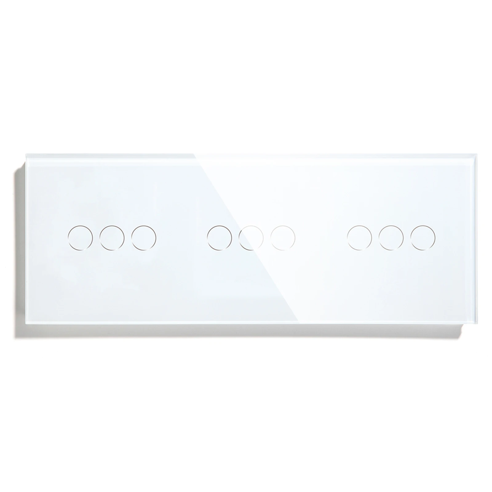 BSEED Touch-Schalter, 1/2/3 Gang, 1-Wege-Wandlichtschalter, blaue LED-Hintergrundbeleuchtung, Glas, Sensorbildschirm, Heimschalter, Weiß, EU-Standard 7