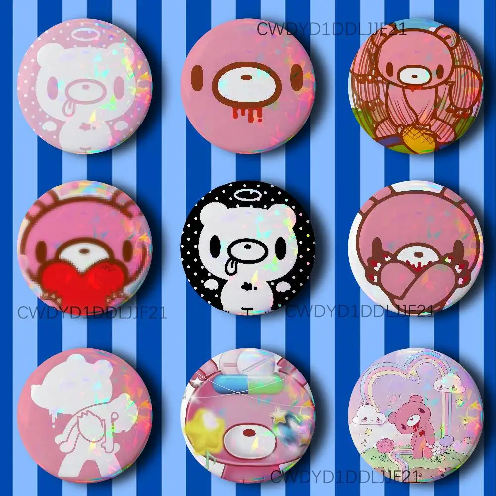 

Cute G-Gloomy Bear Icons Badge Creative Figure Enamel Pins Round Tinplate Brooch Bag Clothes Accessories