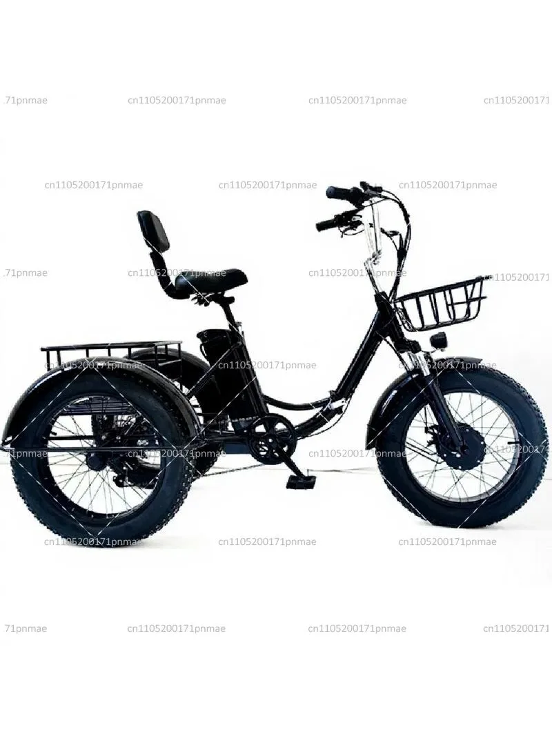 20 Inch Fat Tire Electric Tricycle with Pedal Assist and Lithium Battery for Snow