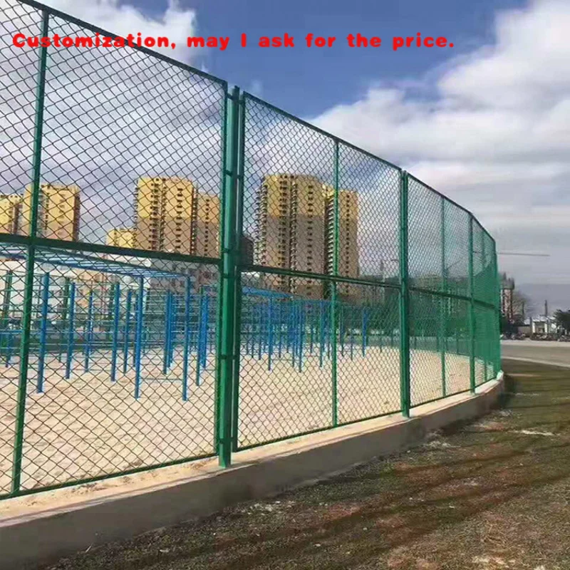 custom.Hot Selling 2m Steel Frame Temporary Chain-Link Fence PVC Coated Soccer Field Stadium Net Security Cattle Usage