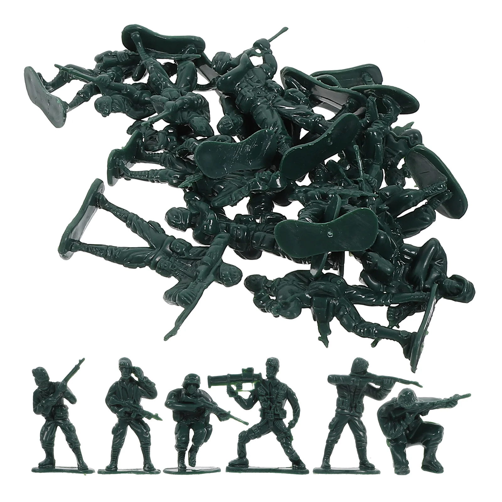 100 Pcs Figure Action Figures Toys Mini Green Abs Army Miniature People Figurines