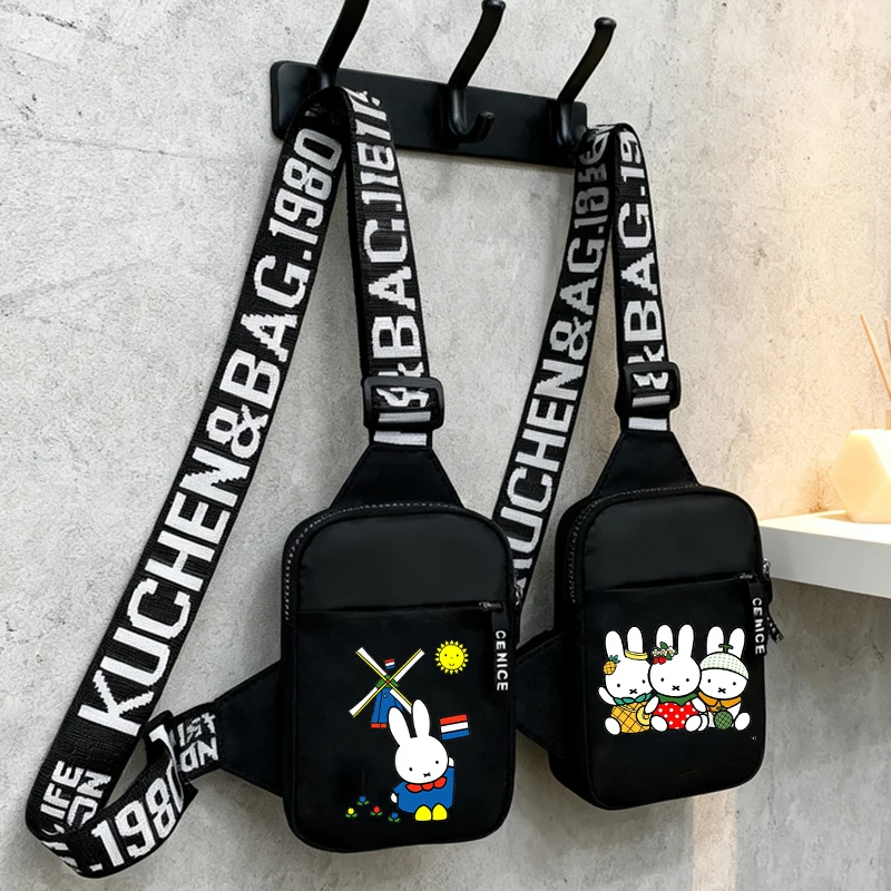 

Miffys Chest Bag Girl Boy Kawaii Anime Figure Shoulder Bags Outdoor Portable Mobile Phone Storage Pouch Travel Backpack Gift Hot