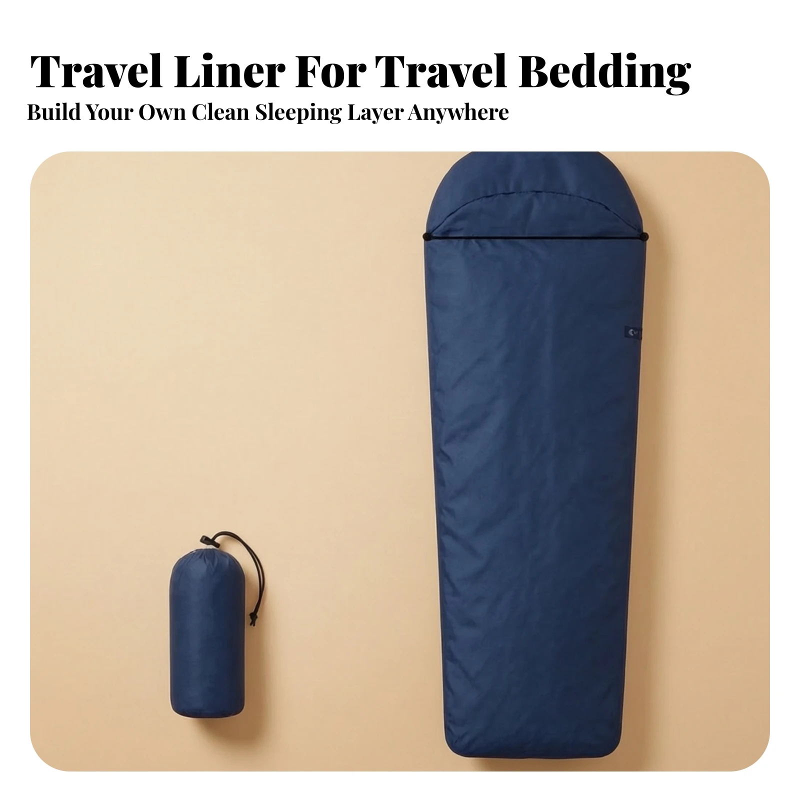 Sleeping Bag Liner with Hood Machine Washable Hooded Travel Sleep Sack Cloak Style Sleeping Bag Liner Comfy Bedding Quick-Drying