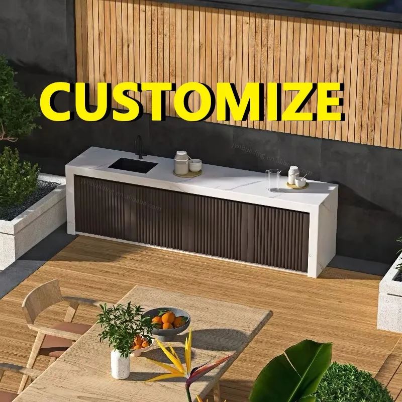 Any Size Custom Weatherproof Sun Resistant Aluminum Honeycomb Outdoor Garden Sink Basin Patio Countertop Storage Organizer