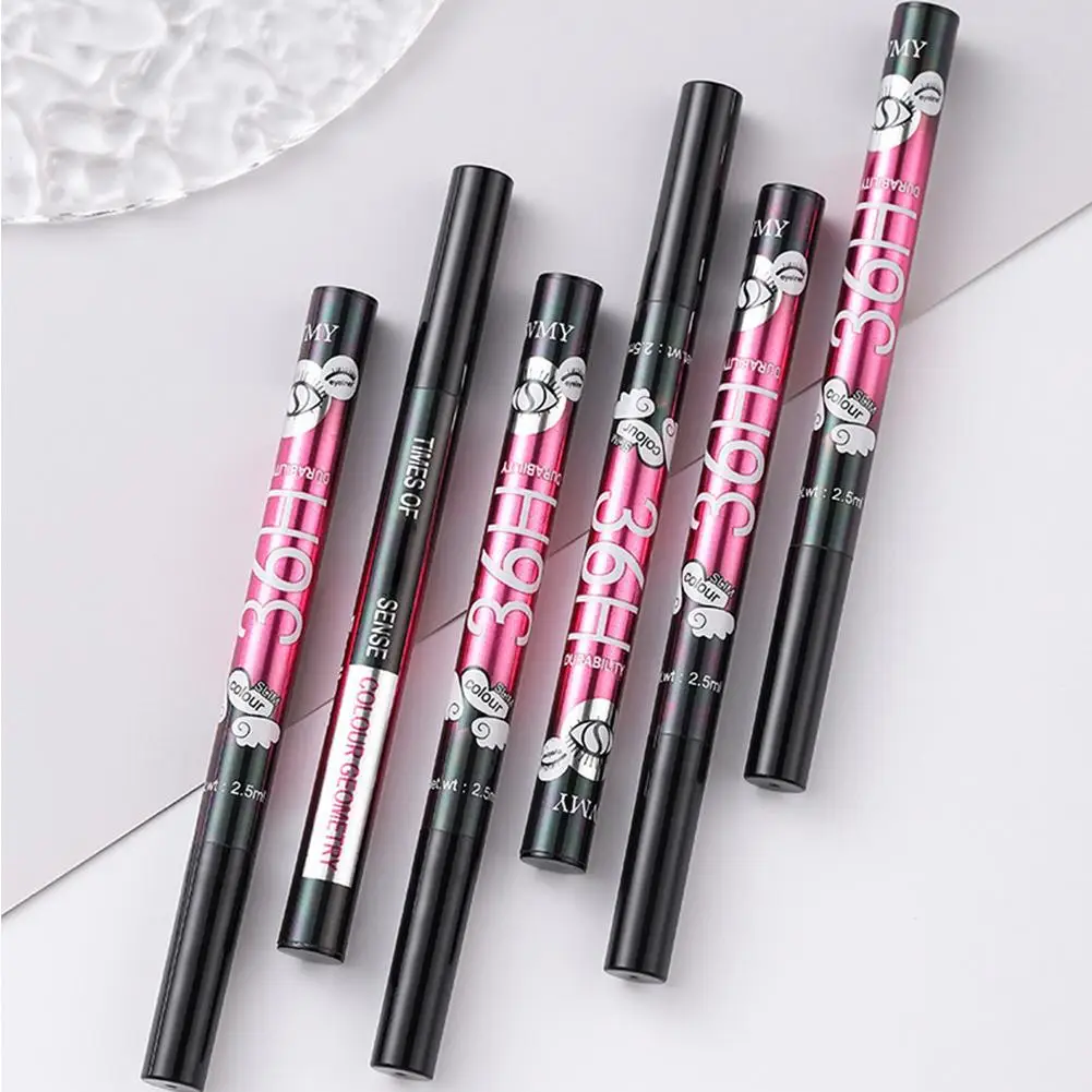 قلم تحديد العيون السائل الأسود طويل الأمد مقاوم للماء قلم تحديد العيون سريع الجفاف لا يزهر قلم كحل طبيعي سائل أدوات التجميل