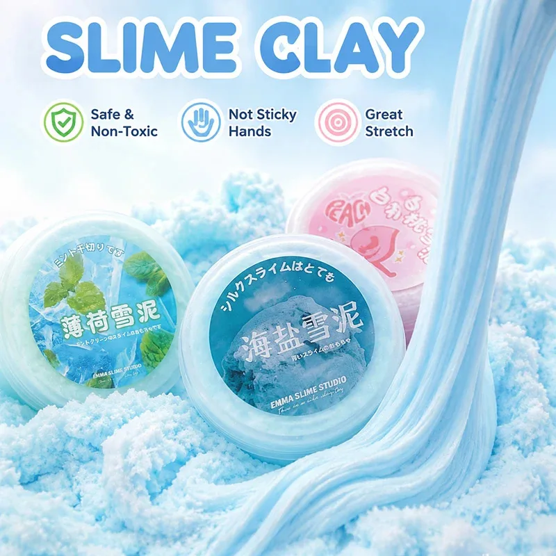 Large Slime Soft Slime Kit Icee Crystal Butter Slimes Anti-stress Fidgets Squishy Anxiety Relief Gifts Funny Slime Perfect Gift
