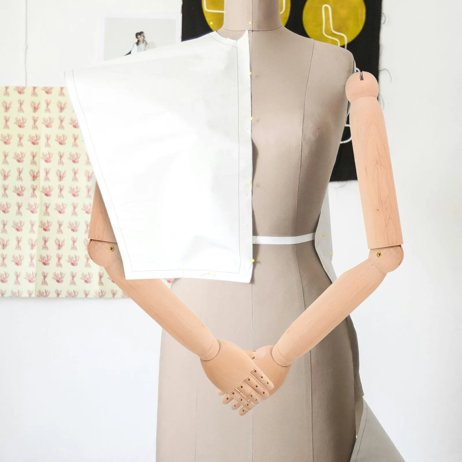 Bendable Mannequin Arm Realistic Wooden Hand Replacement Articulated Joint Flexible Display Photography Fake Hand