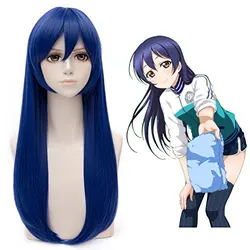 Anime Dark Blue Cosplay Wig Long Teruhashi Kokomi Heat Resistant Synthetic Hair Party Role Play Wigs