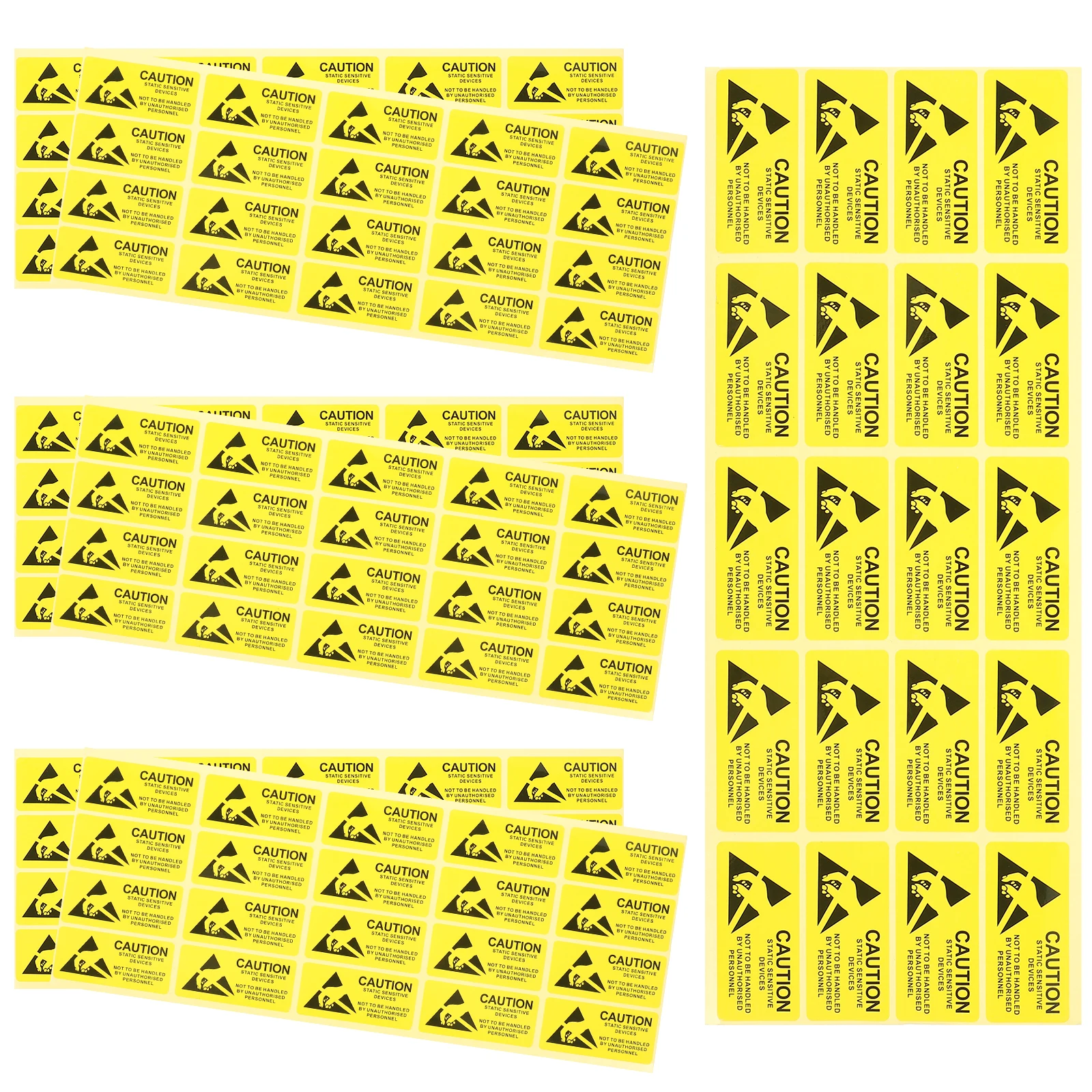 450pcs Anti Static Labels Warning Signs Stickers Sensitive Danger Yellow Office Caution Wall Decor Car Industrial Use