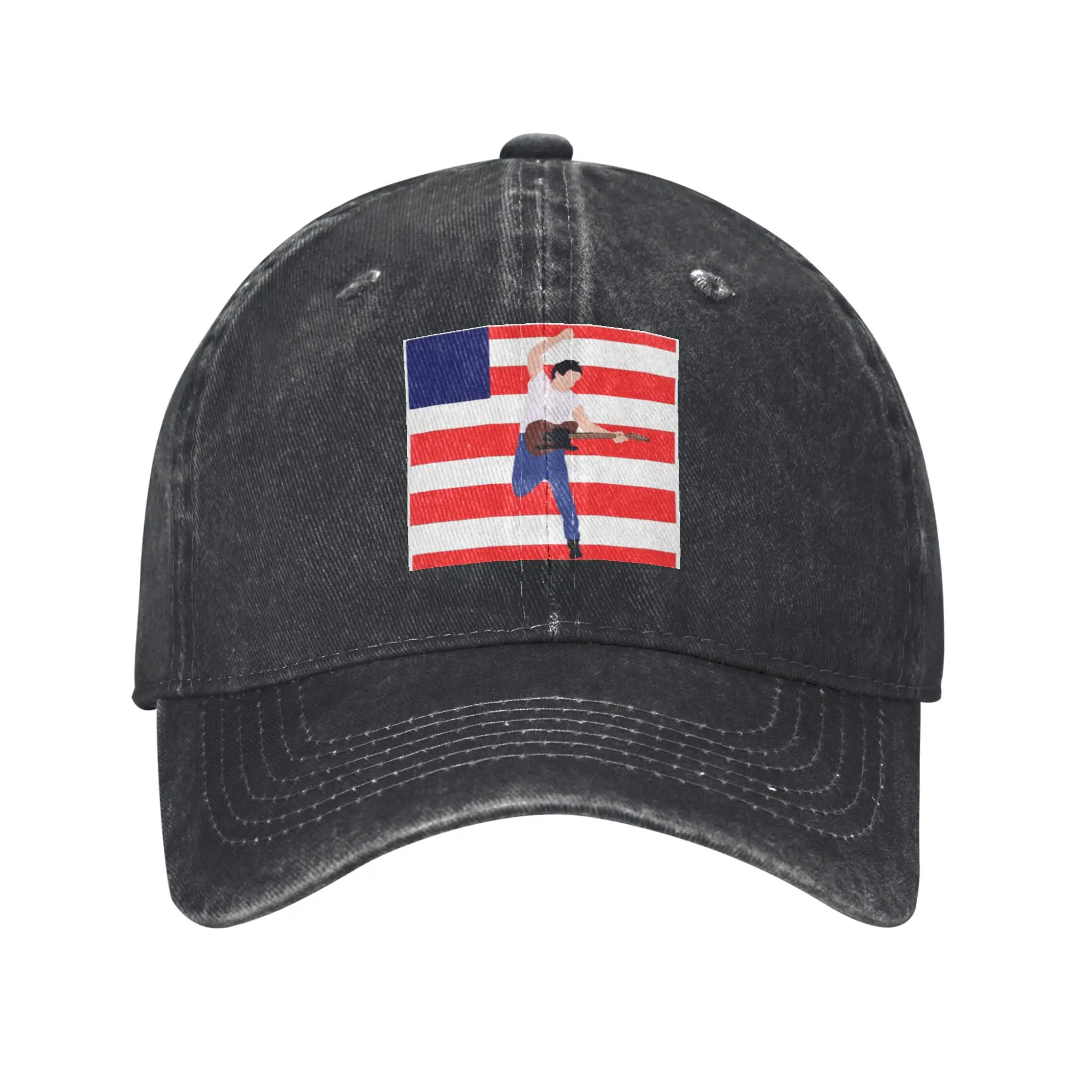 

Album Bruce Born To Run Springsteen Flag Retro Denim Washed Baseball Caps Male Cowboy Sunscreen Hat Hip Hop Ladies Snapback Cap