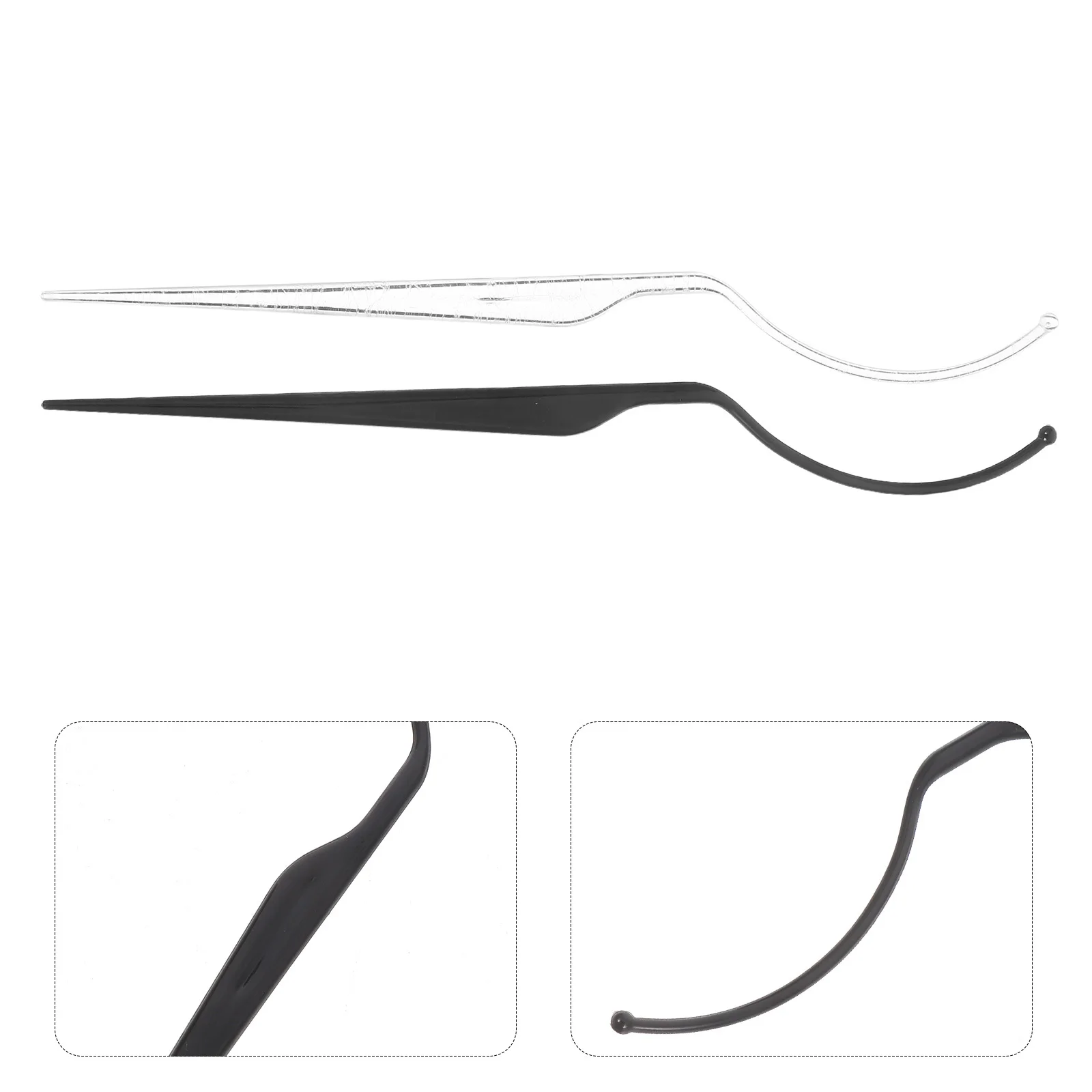 

6Pcs Planting Eyelash Aids Adjustable Curve Display Rack Unique Design for Makeup Lovers Durable Plastic Black Transparent