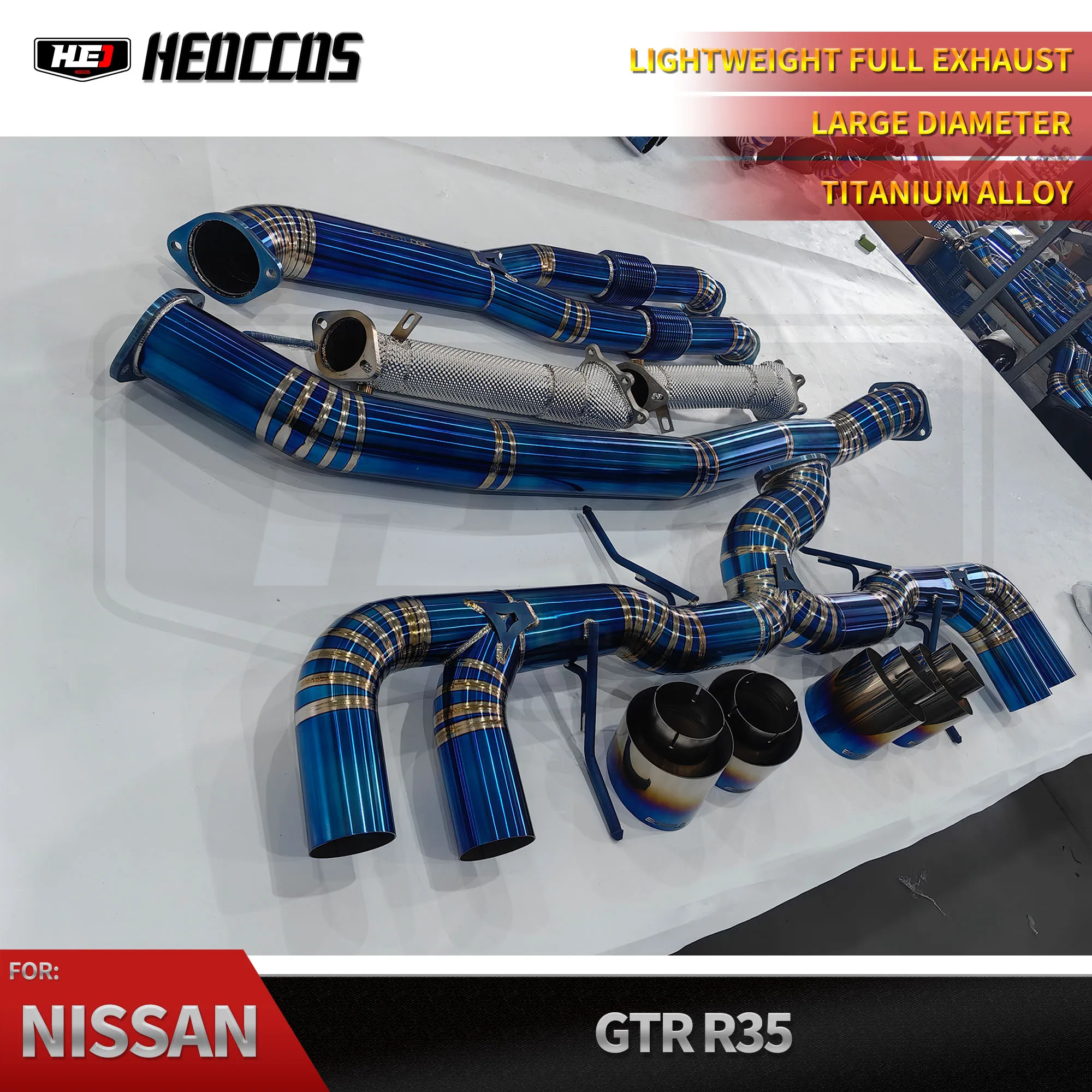 

HEO Performance Titanium Straight Pipe Valvetronic Catback Valved Exhaust System for Nissan GTR GTR35 China Professional