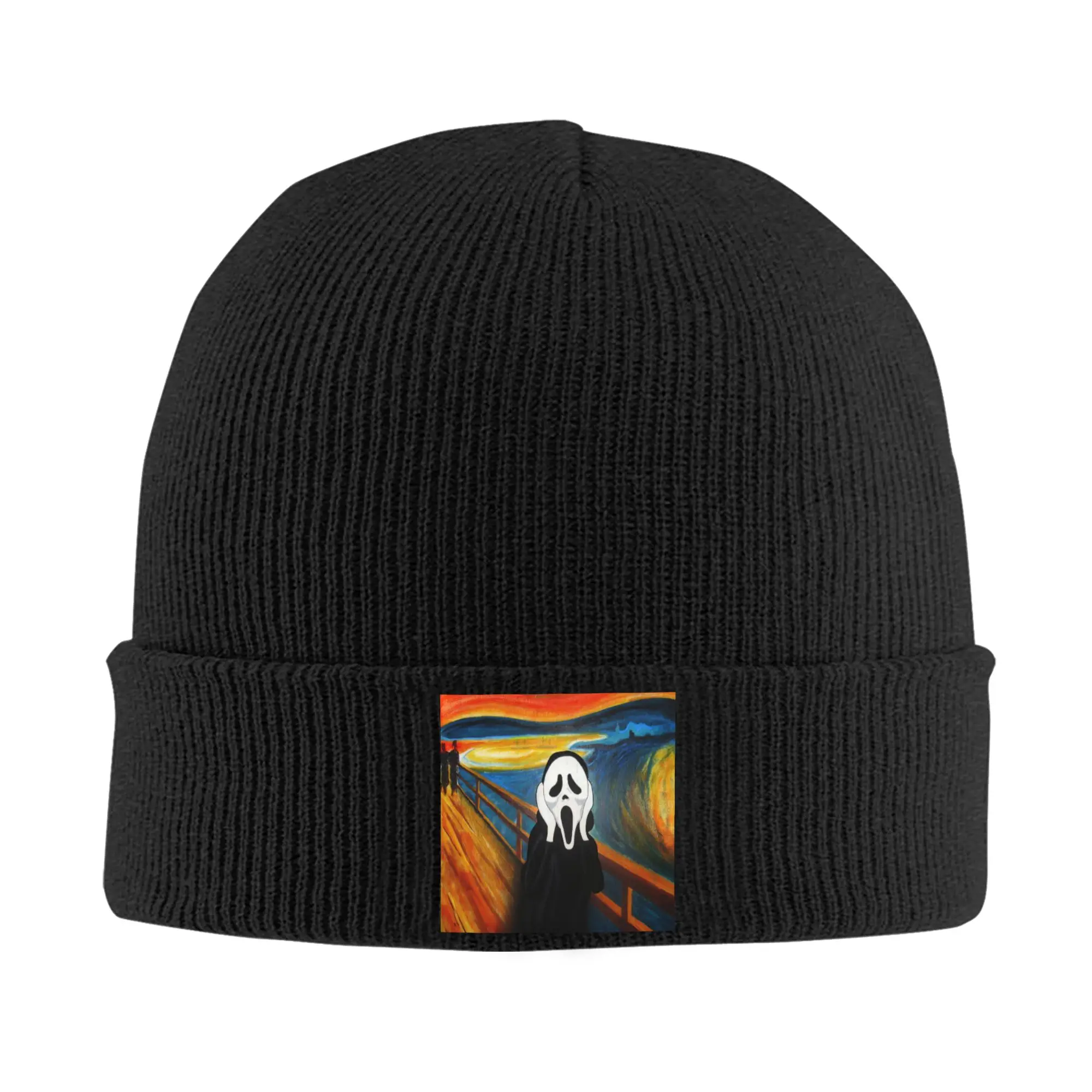 Custom Halloween Screaming Bonnet Hats  Street Knit Hat For Men Women Winter Warm Ghost Killer Face Skullies Beanies Caps