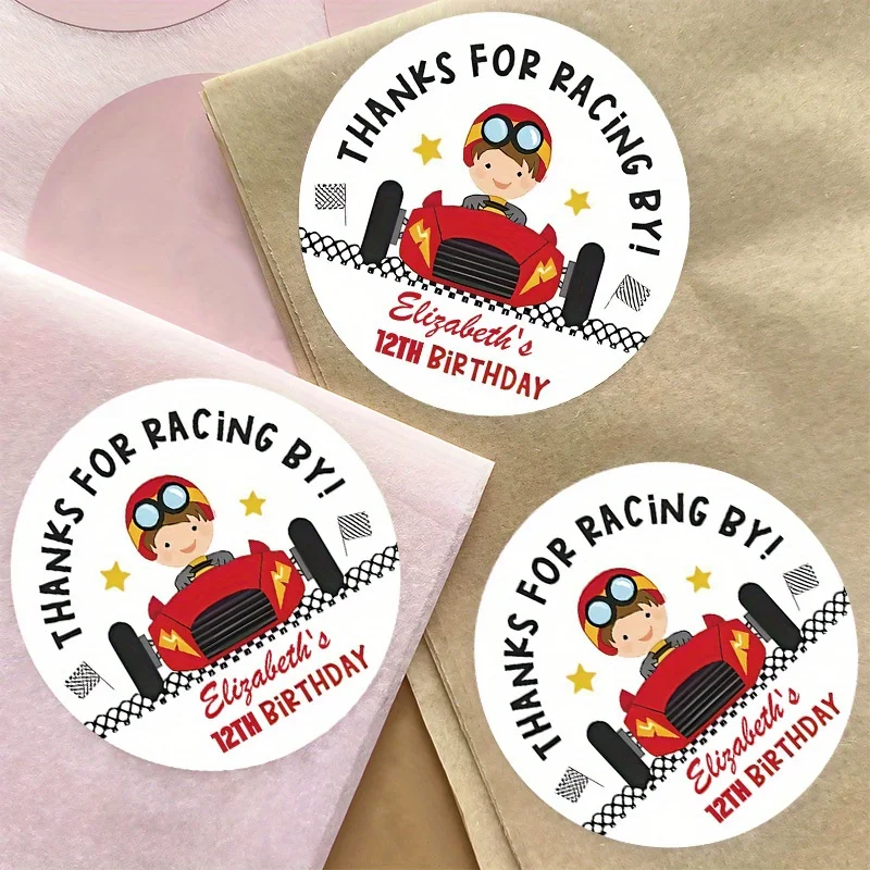 

48/96 шт. круглые наклейки на гоночную тематику, красочные этикетки для декора сумок на день рождения