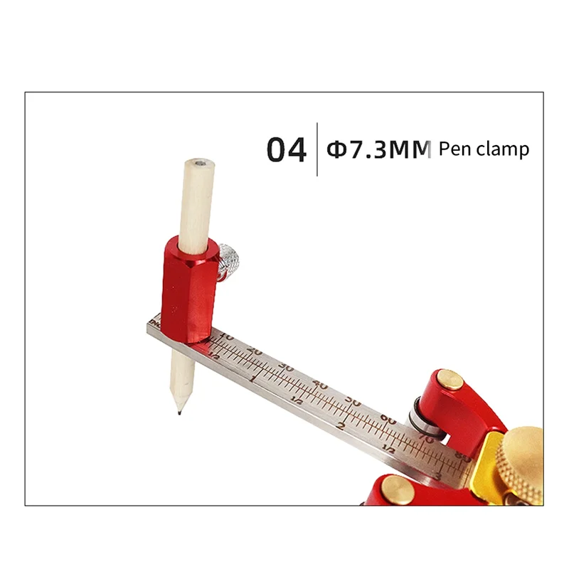 Y50A-Woodworking يخدش خط مستقيم قوس يخدش حاكم سبائك الألومنيوم الدقة الموازية أداة قياس الكتابة Durab