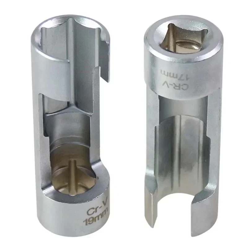 

Набор из 2 шт. гаечных ключей 17/19 мм для демонтажа топливных трубок, дизельных форсунок, шестигранный ключ для датчиков кислорода, ручные инструменты для ремонта