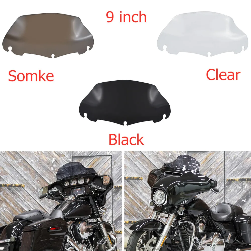 Motorcycle 3colors 9 Inch Wave Windshield Fairing Windscreen Cover For Harley Touring Electra Street Glide FLHT Bike 2014-20 New