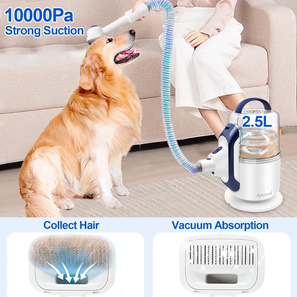 Pet Grooming Vacuum Hair Dog Hair Grooming Kit Professional Dog Vacuum Deshedding Vac for Pet Pet Hair Trimmer