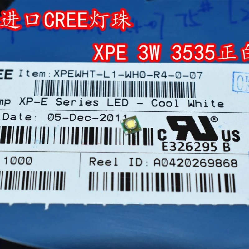 10-1000pcs Imported CREE XPEWHT 3535 ball head 3W high-power 6000K pure white LED strong light, genuine Cree