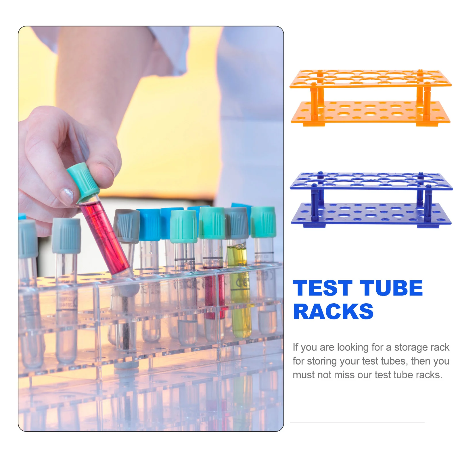 

2pcs Detachable Test Racks Plastic Tube Holder 28 Well Tube Stands For 15Ml 50Ml Organizers Stand