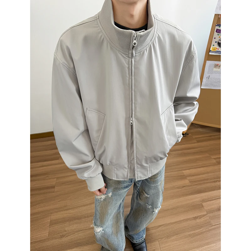 

Spring Short Jacket Men Black Casual Jacket Men Streetwear Hip-hop Loose Bomber Jacket Mens Double Zipper Jackets Plus Size 4XL