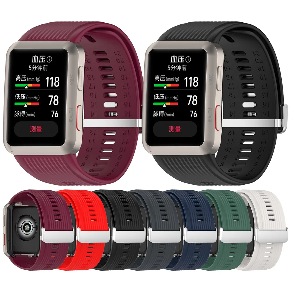 Silicone Watch Band Bracelet For Huawei Watch D watch Strap Soft Steel buckle Wristband Waterproof Belt Replacing the sports wat