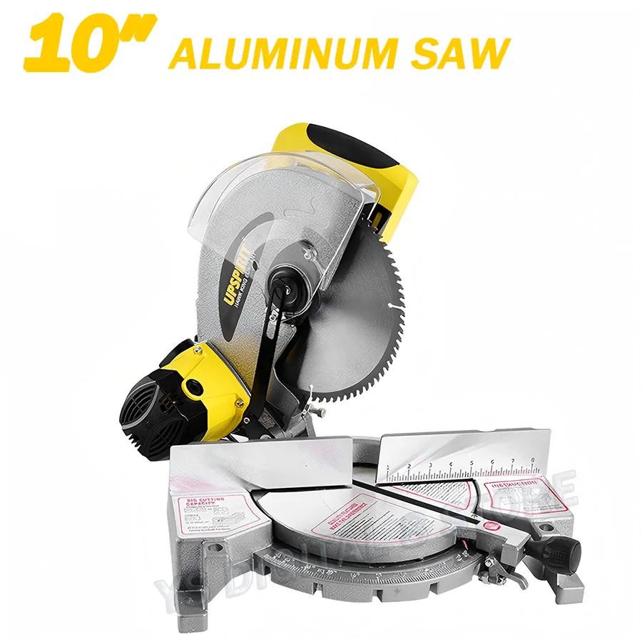 10″Multifunctional Alminum Saw 1650W Industrial Miter Saw Cuts 45°-135° for Woodworking Aluminum plastic Precision Cutting