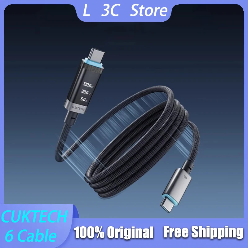 

CUKTECH 6 Magnetic Braided Cable with Digital Display 6A MAX Charge Cable Type-C Mobile Phone Cables Original Fast Charging Wire