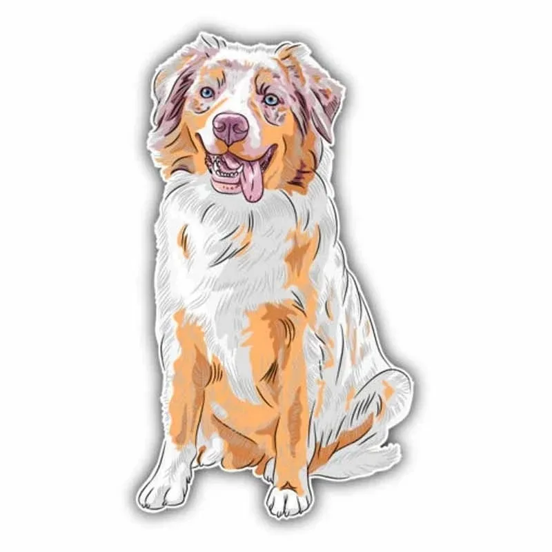 

13/15/17CM Personality PVC Decal Australian Shepherd Dog Car Sticker on Motorcycle Laptop Decorative Accessories PVC,KK