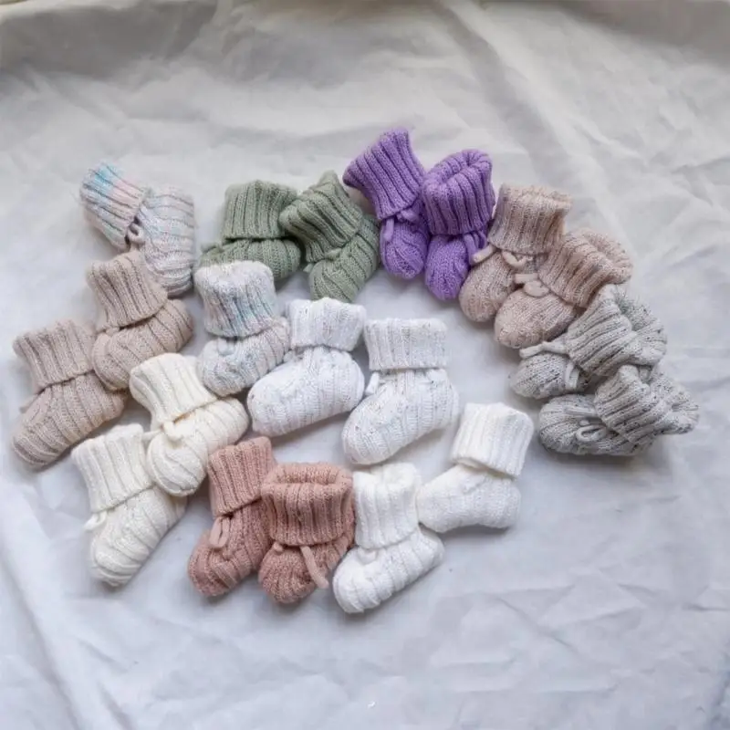 

Newborn Socks with Adjustable Straps Baby Booties Cotton Knit Shoes Soft Comfortable First Wakers Warm Socks for Toddler A2UB