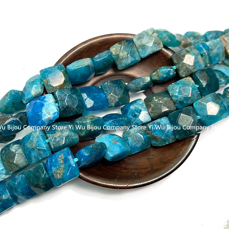 Natural Stone 5x10x10MM Flat Square Blue Apatite Faceted Gemstone Loose Spacer Beads for Jewelry Making Diy Bracelet Accessories - Image 6