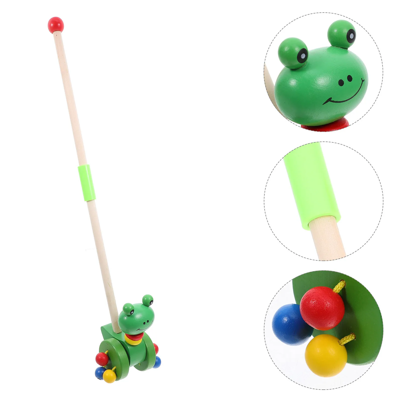 مشاية دفع للأطفال بتصميم حيوانات كرتونية خشبية، عربة دفع مثالية للأطفال الصغار للمساعدة على المشي للرضع للأولاد والبنات مشوا كرتونية