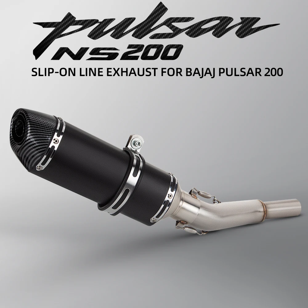 

NS200 exhaust Slip on Line R77 Muffler For NS200 BajajPulsarNS200 Bajaj NS 200 Motorcycle exhaust mid link pipe street bike kit