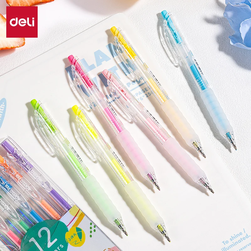 

Deli 6/12pcs 1.0mm Color Acrylic Gel Pens Art Supplies Stationery Writing Pen Painting Drawing School&Office Supplies Gift