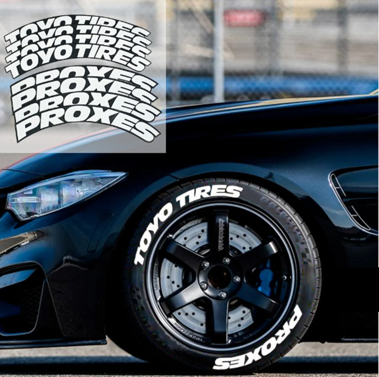 

8Pcs/Lot Car Tire Wheel Lettering Car Tuning Universal 3D Permanent PVC Joined Tire Decoration Stickers Letters for Motorcycle