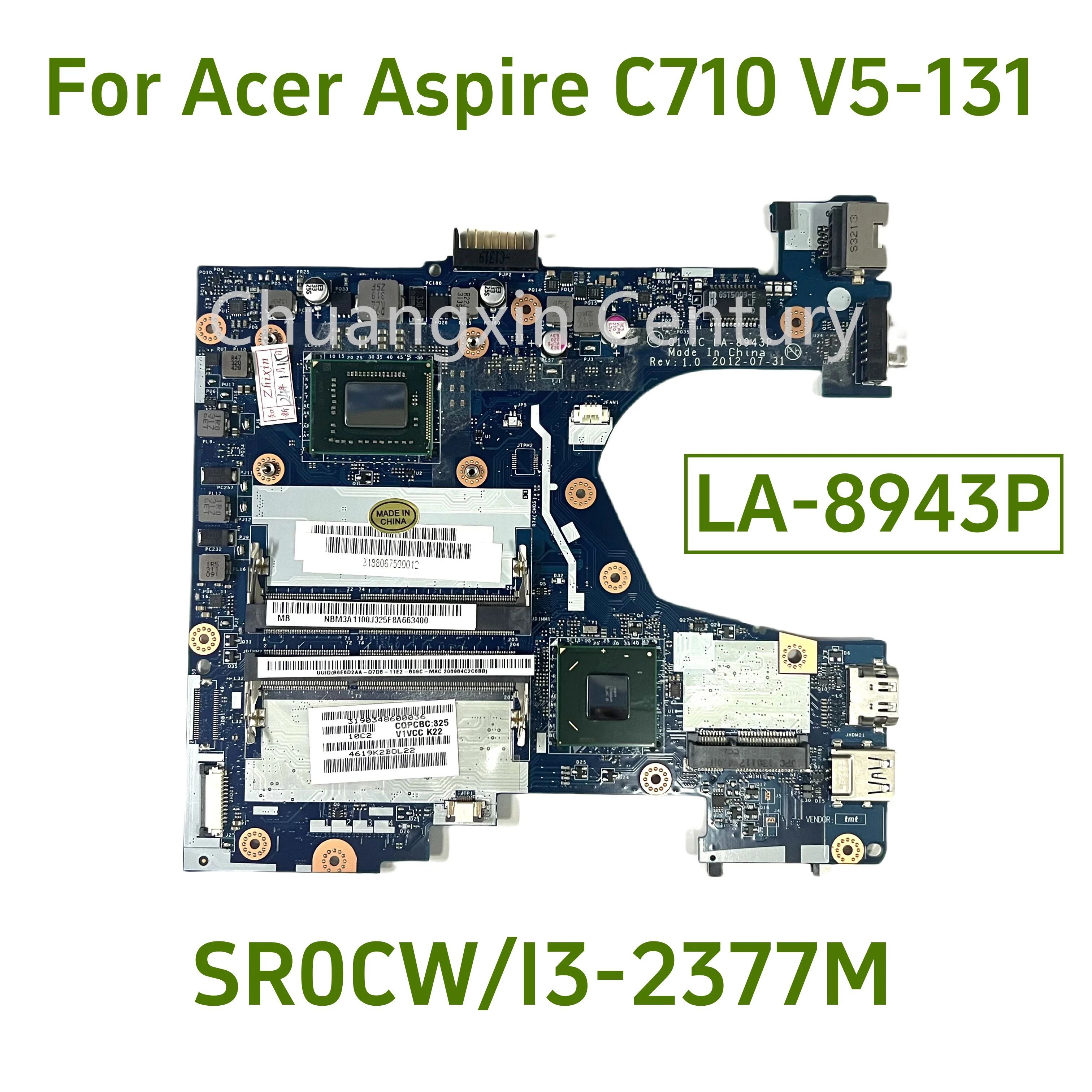 

Материнская плата NBM3A1100J M3A11.00J Q1VZC для ноутбука Acer Aspire, системная плата HM77 SR0CW I3-2377M