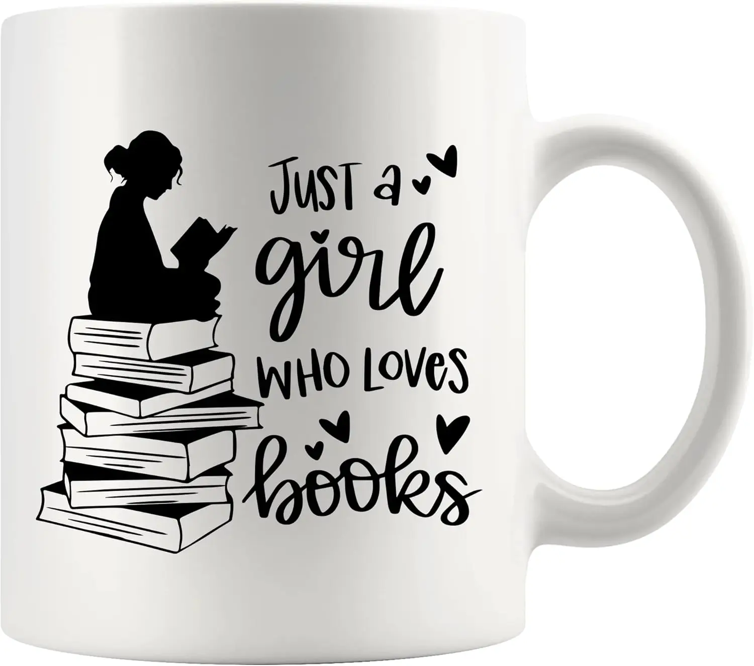 Panvola Just A Girl Who Loves Books Book Lover Gift For Woman Reader Librarian Mug Bookworm Bibliophile Novelty Drinkware Coffee