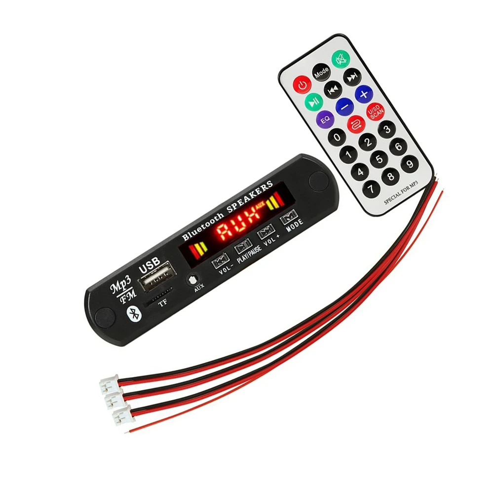 CJSD-2X DC 5V 2X3W 6W Amplifier Decoder Board Bluetooth V5.0 Car MP3 Player USB Recording Module FM AUX Radio For Speaker