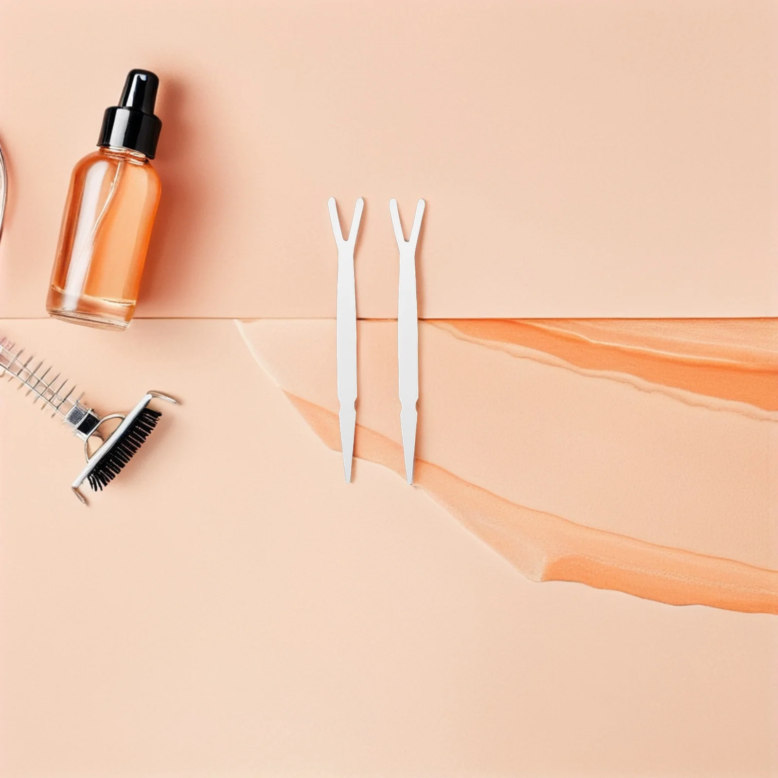 

100Pcs Double Eyelid Helper Tool White Ergonomic Design Precision Pointed Tip Tweezers Y-Fork Rods Easy Natural Eye Makeup
