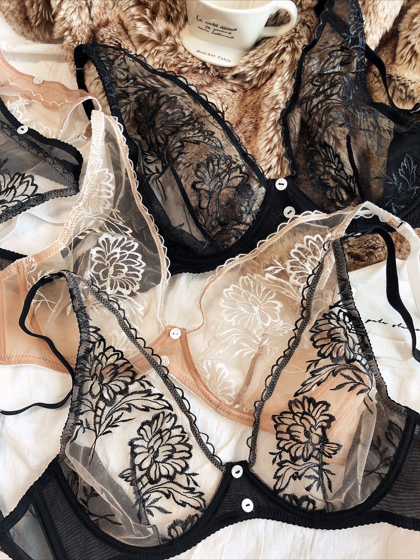 Lace Bralette Set - French Sexy Ultra Thin Women Underwear