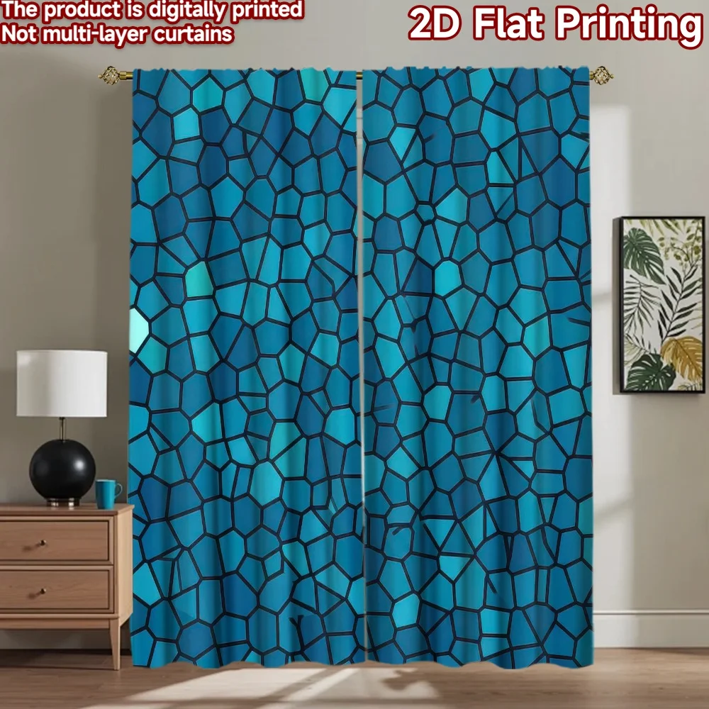 

1pc 2D flat Photography Backdrop Scene Backdrop Blue Geometric Shapes 100% Polyester Festive Holiday Use for Bedroom decorations