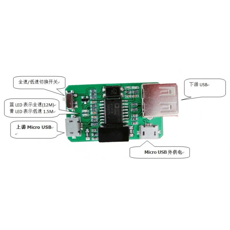 Aislador Micro Usb a Usb Digital, señal de Audio, fuente de alimentación, ADuM4160/3160