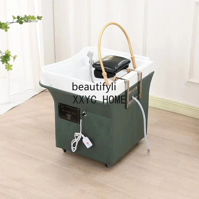 Beauty Hair Care Shampoo Basin Constant Temperature Water Circulation Fumigation Water-Free Movable Head Treatment Basin