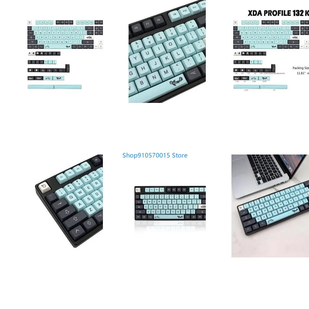 B95C 132 Keys Keycaps XDA Profile MIZU PBT Dye Sub Keycap 7u 6.25u Spacebar